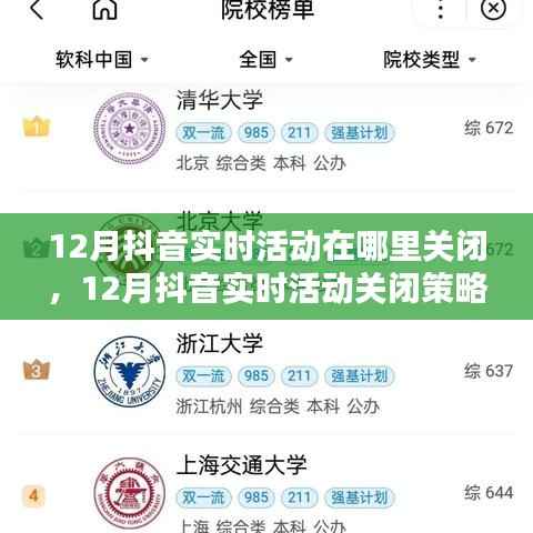 12月抖音实时活动关闭指南,策略与取舍