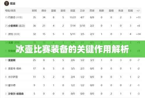 冰壶比赛装备的关键作用解析