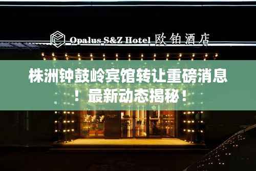 株洲钟鼓岭宾馆转让重磅消息!最新动态揭秘!
