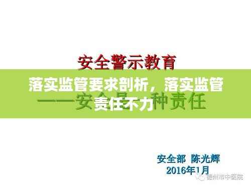 落实监管要求剖析,落实监管责任不力